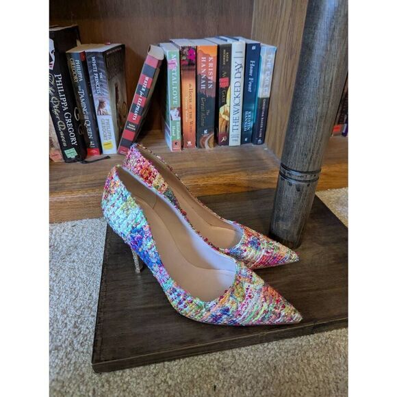 Kate Spade Women's 7.5B Leather Pointed Toe Multicolored Pump Heels Retro - Picture 2 of 5